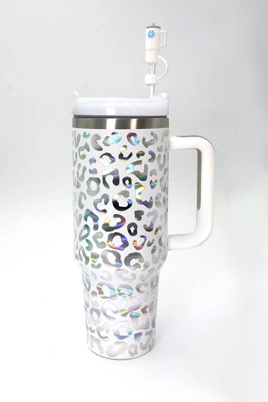 40oz CLOUD FLOWER RAINBOW TUMBLER STRAW COVER CAP